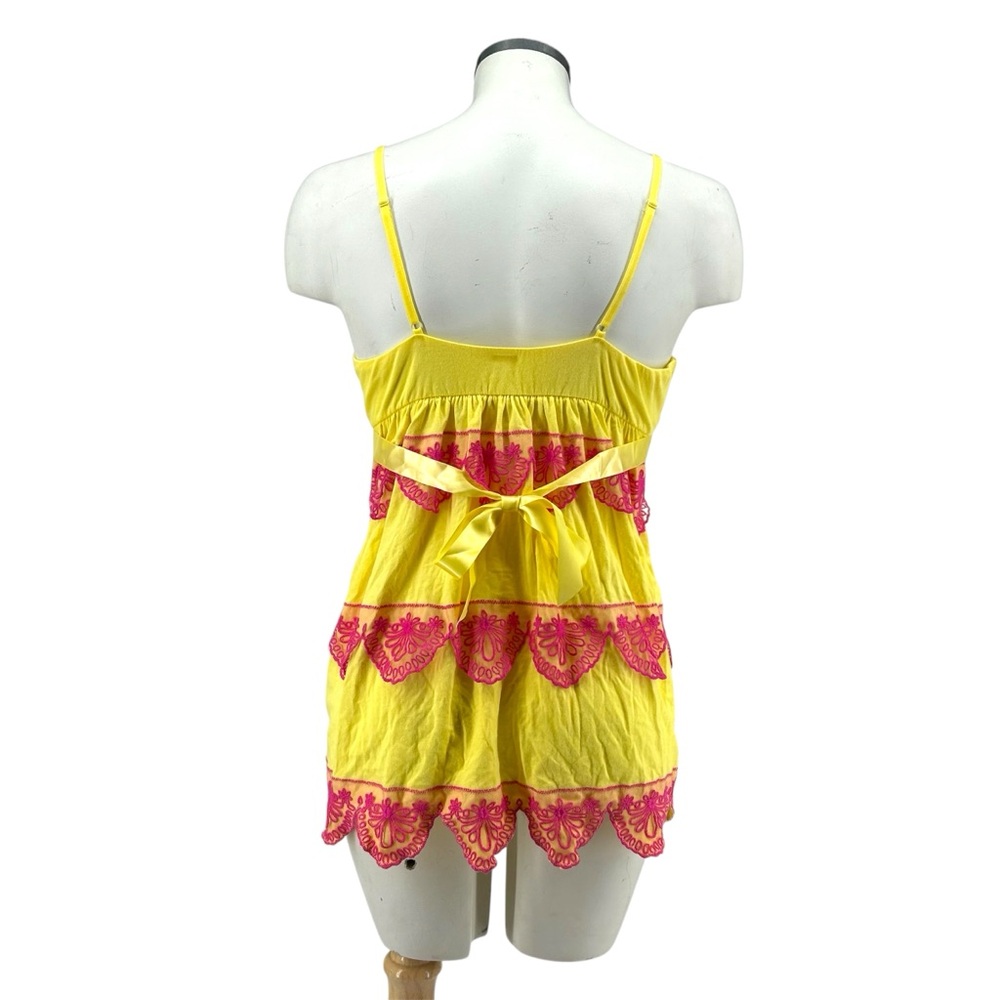 NEW SAMPLE Victoria’s Secret Eyelet Lace Tiered Yellow Sunshine Babydoll Small - Picture 5 of 10